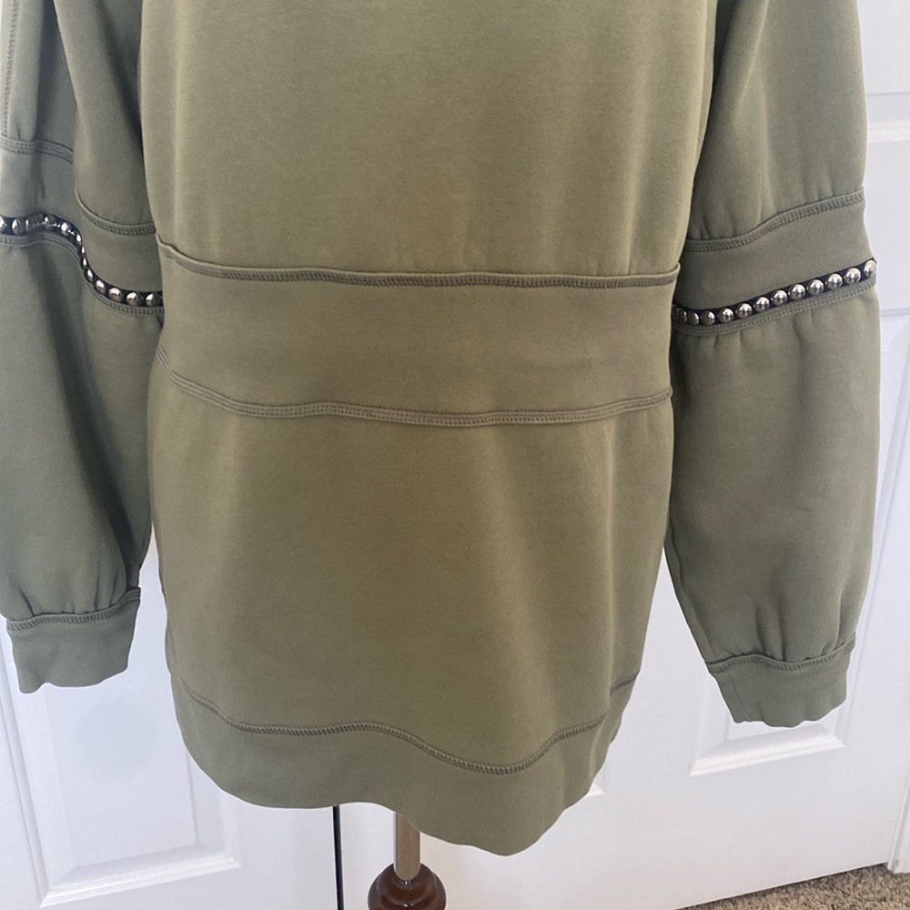 Burberry Studded Balloon Sleeve Cotton Blend Sweatershirt Size L Made in Italy - Picture 9 of 11